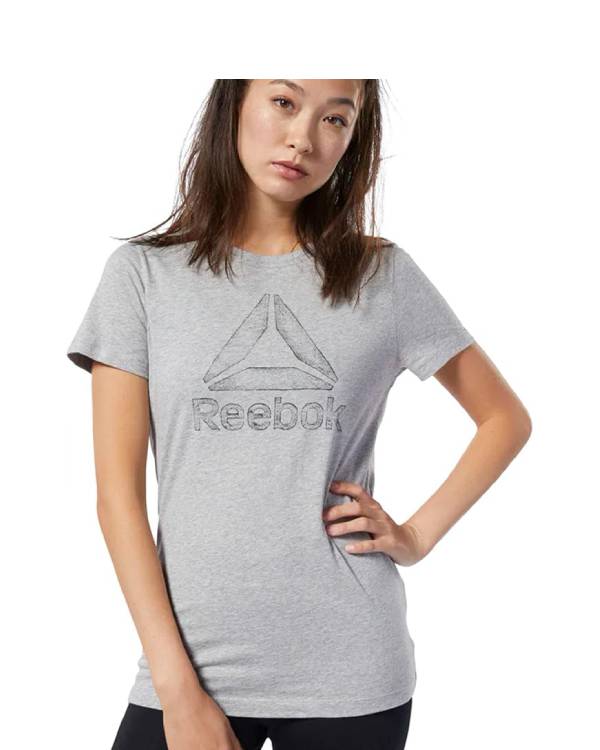 Women's Reebok Graphic Crew T-Shirt Grey