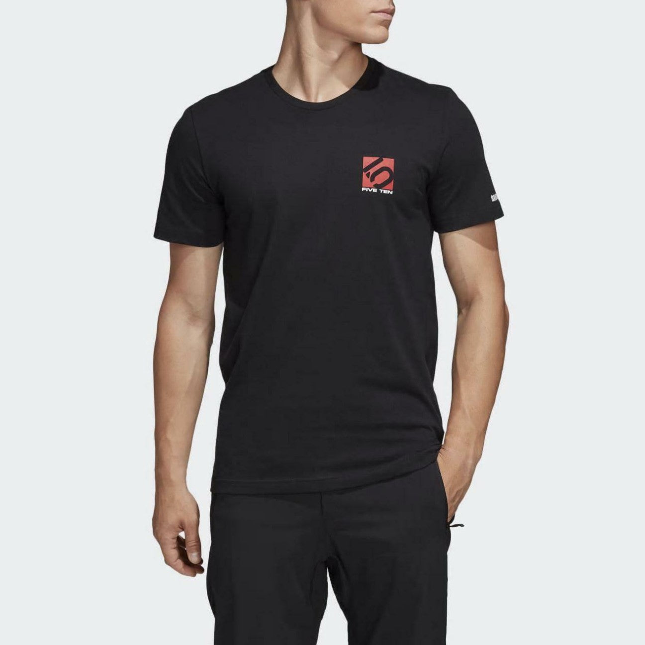 ADIDAS MEN`S FIVE TEN LOGO T-SHIRT BLACK