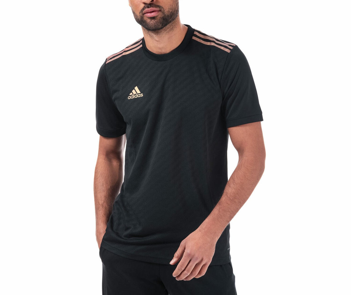 ADIDAS MEN`S TIRO JERSEY T-SHIRT BLACK