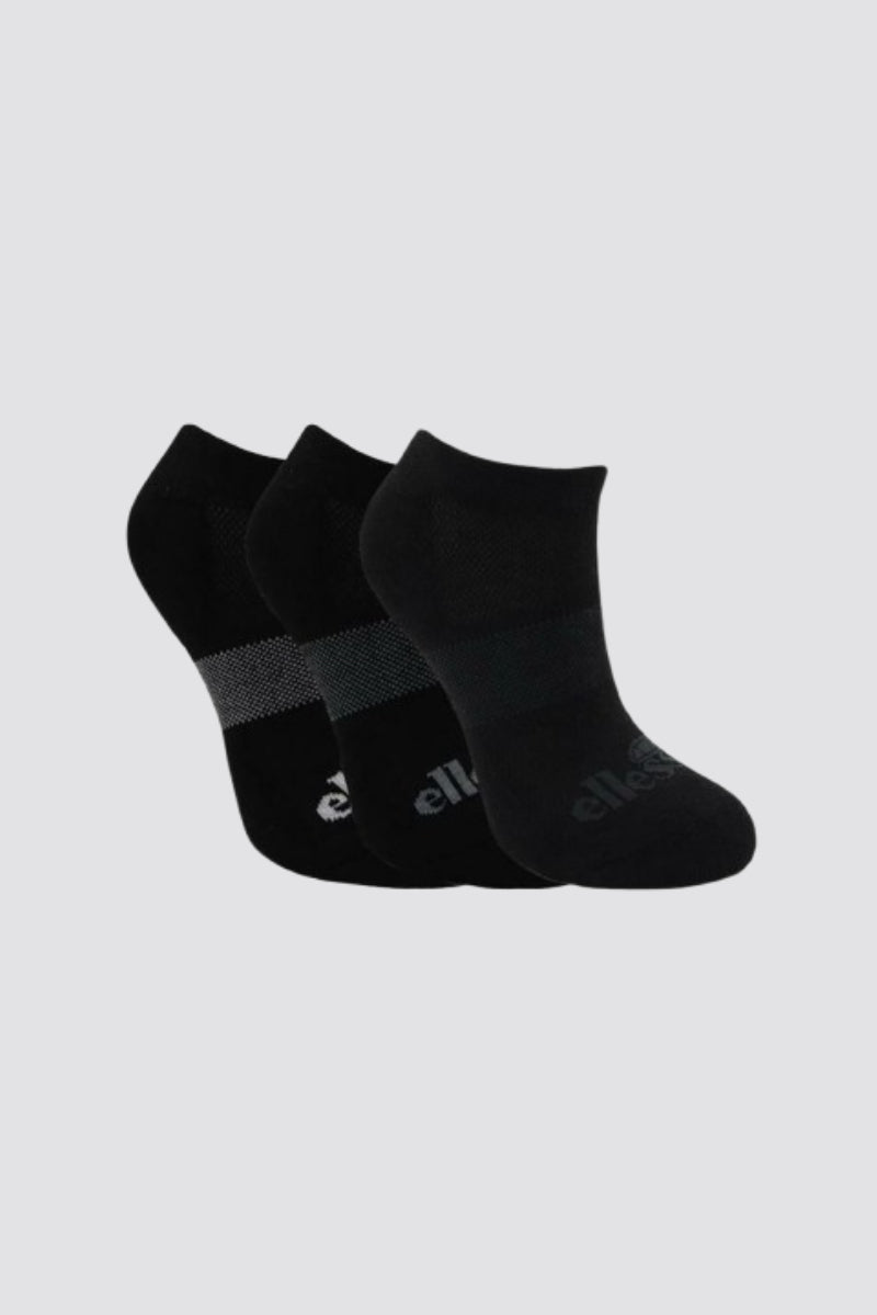Ellesse Women Trainer Socks 3 Pack Low Cut Cushioned UK 4-8 EUR 37-42 Black